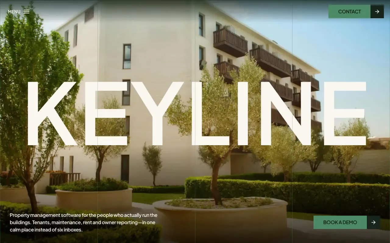 Keyline property management software website hero